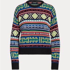 Ralph Lauren
Geo-Motif Cotton-Linen Crewneck Sweater size M